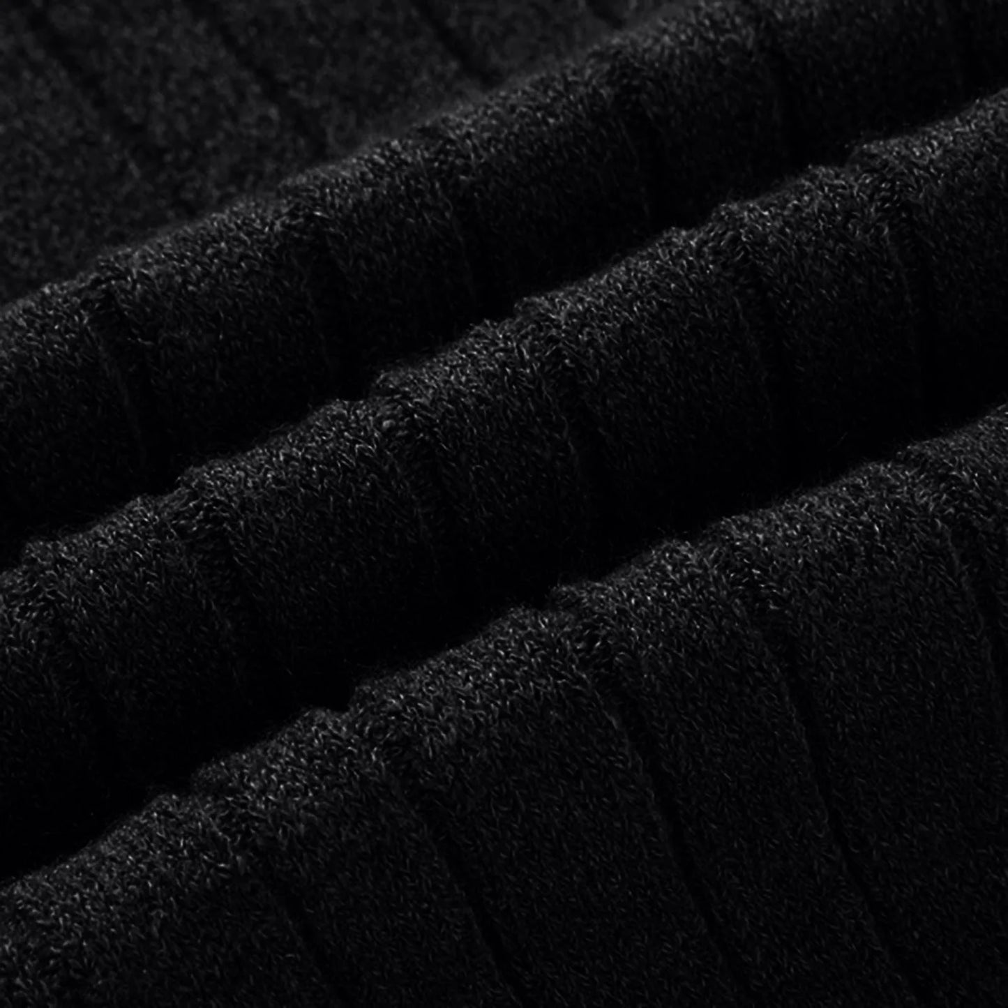 Stylish Black Cable Knit Quarter Zip Pullover Sweater for Men - Perfect for Fall and Winter Casual Wear