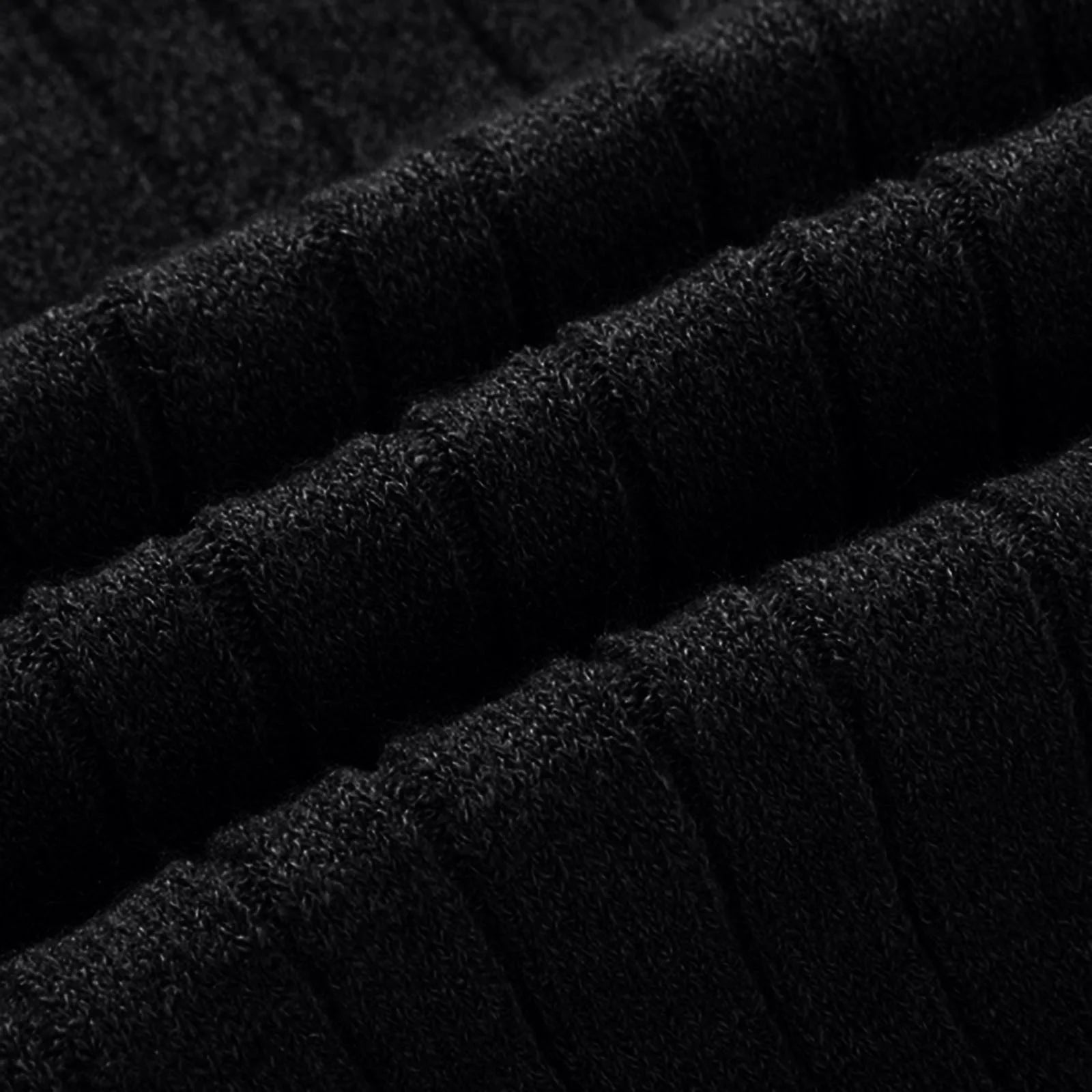 Stylish Black Cable Knit Quarter Zip Pullover Sweater for Men - Perfect for Fall and Winter Casual Wear